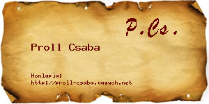 Proll Csaba névjegykártya
